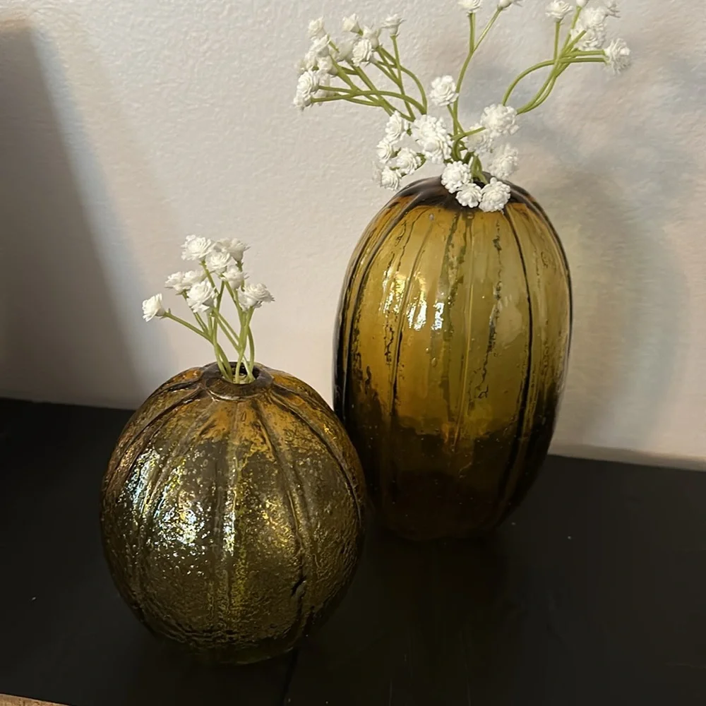 Two blown glass vases